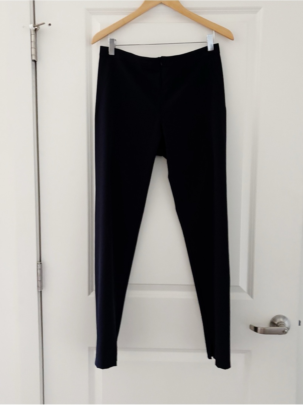 Elaine Kim Collection Zip Front Trouser Pants Minimalist Classic Neutral Navy  8